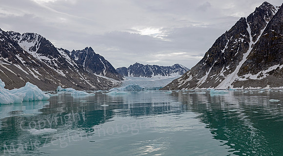 Glacier and Mountain Reflections Closeup