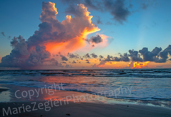St Augustine Beach Thunderheads at Sunrise